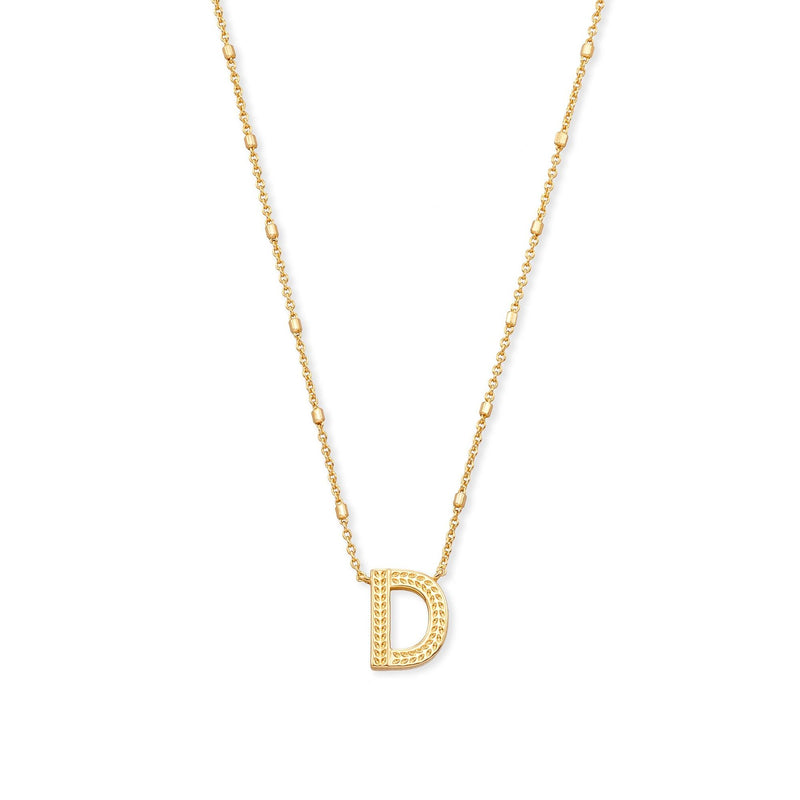 KENDRA SCOTT LETTER D PENDANT NECKLACE GOLD METAL