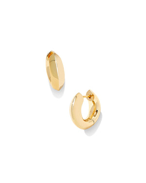 KENDRA SCOTT MIKKI METAL HUGGIE EARRINGS POLISHED GOLD