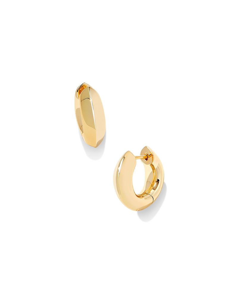 KENDRA SCOTT MIKKI METAL HUGGIE EARRINGS POLISHED GOLD