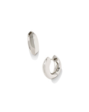 KENDRA SCOTT MIKKI METAL HUGGIE EARRINGS POLISHED SILVER