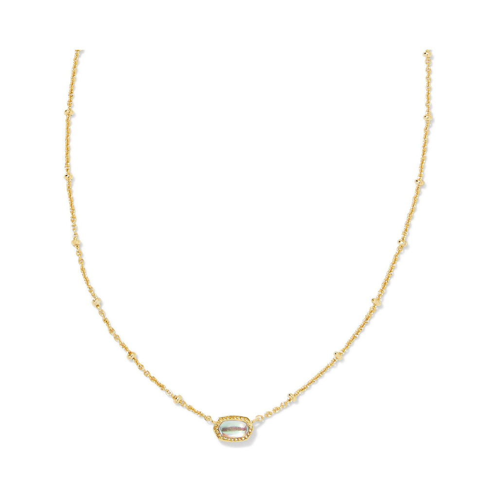 KENDRA SCOTT MINI ELISA SATELLITE SHORT PENDANT NECKLACE GOLD DICHROIC GLASS