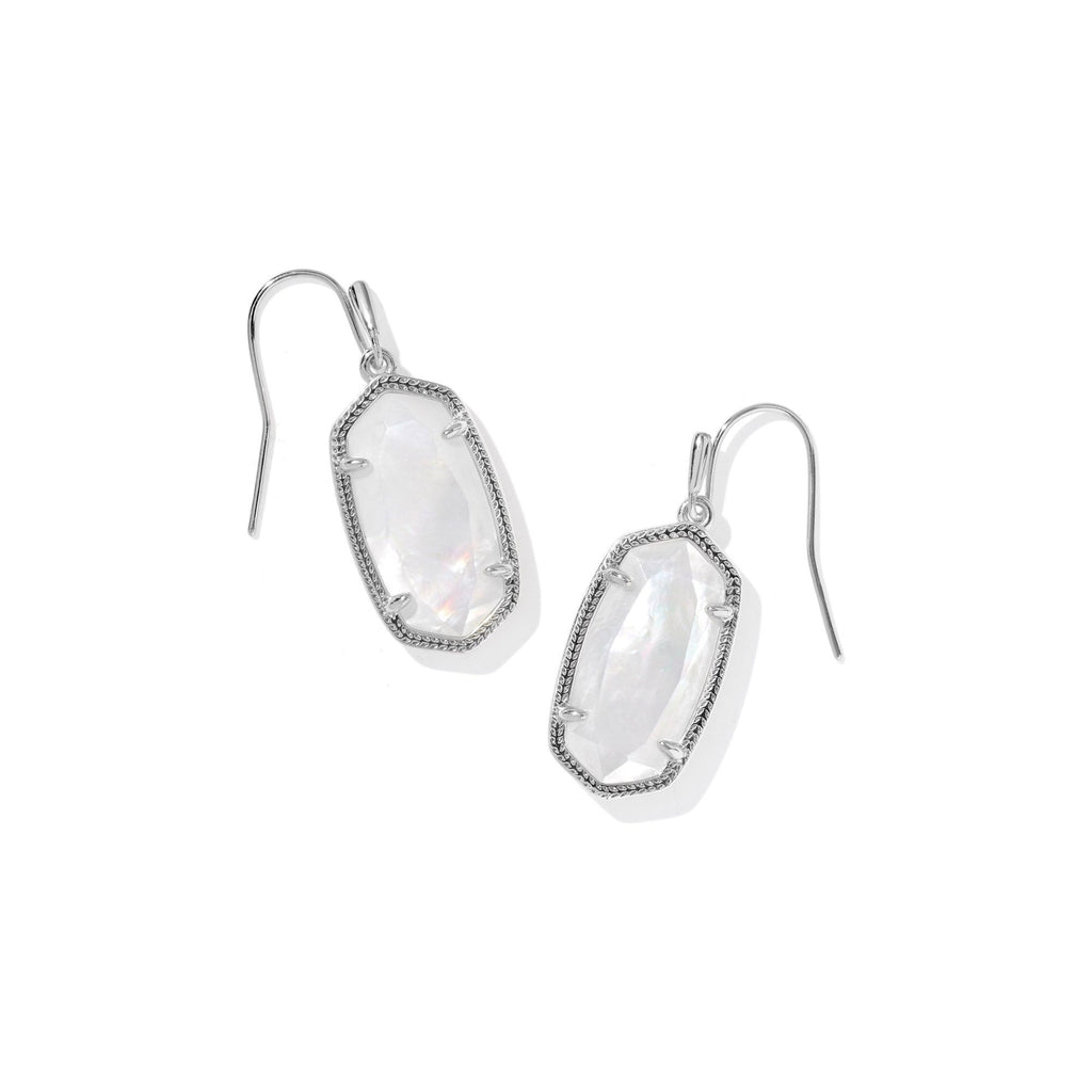 KENDRA SCOTT DANI DROP EARRING SILVER IVORY MOTHER OF PEARL