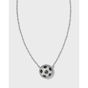 KENDRA SCOTT SOCCER SHORT PENDANT NECKLACE RHODIUM IVORY MOTHER-OF-PEARL