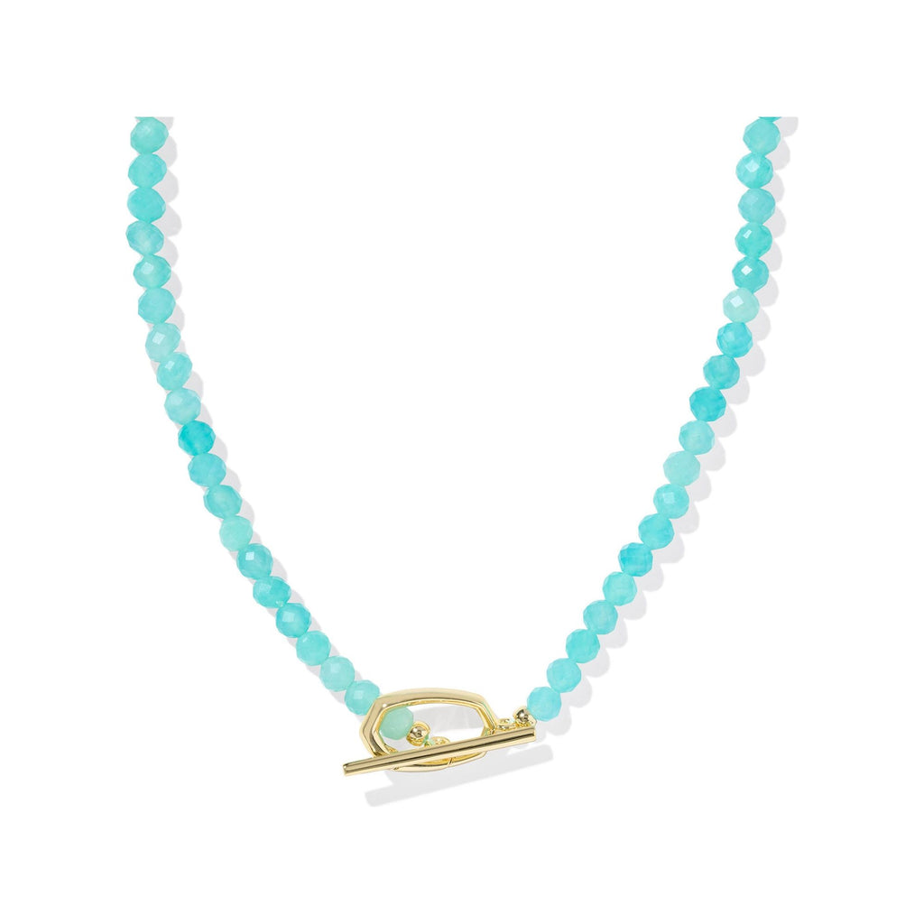 KENDRA SCOTT SYLVIA STRAND NECKLACE GOLD TEAL AMAZONITE