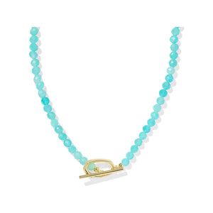 KENDRA SCOTT SYLVIA STRAND NECKLACE GOLD TEAL AMAZONITE