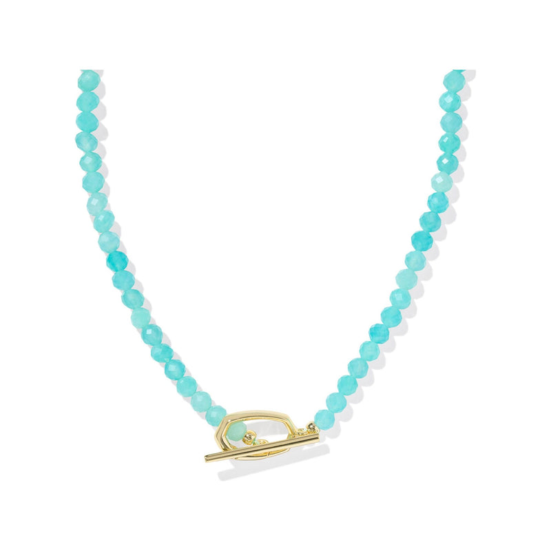 KENDRA SCOTT SYLVIA STRAND NECKLACE GOLD TEAL AMAZONITE