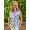 Kiara Floral Print Sleeveless Peplum Top - Mint