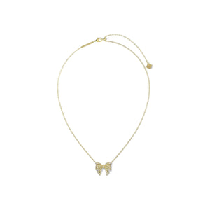 KENDRA SCOTT KRISTA BOW SHORT PENDANT NECKLACE GOLD WHITE MIX