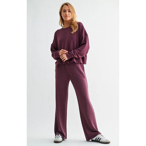 Laguna Dropped Shoulder Sweatshirt - Dark Plum