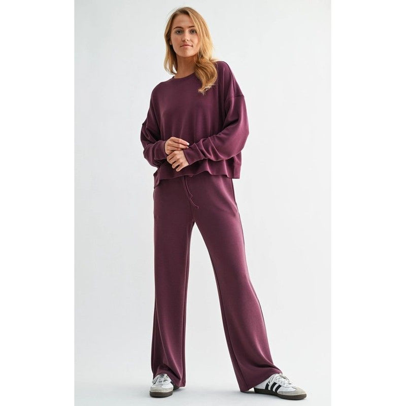 Laguna Dropped Shoulder Sweatshirt - Dark Plum