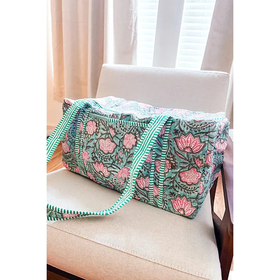 Lennon Duffle Bag - Blue Floral