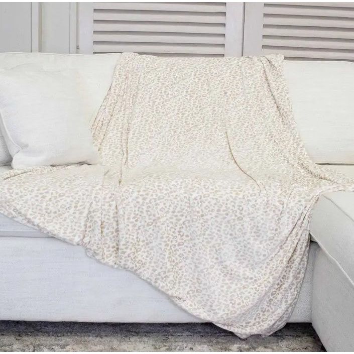 Leopard Harbin Throw - Soft White