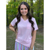 Highlands V-Neck Pocket Sleep Tee - Light Pink