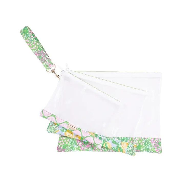 Lilly Pulitzer Carryall Trio Pouch Set - Lime Feeling Good