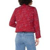 Liverpool Los Angeles Collarless Jacket with Frayed Edges - Red Multi Boucie