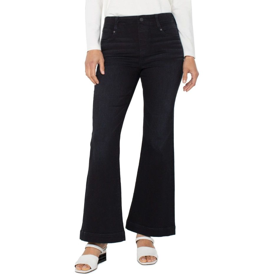 Liverpool Gia Glider Flare With Wide Hem Jeans- Apollo