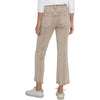 Liverpool Hannah Crop Flare Jeans With Uneven Fray Hem - Biscuit Tan Mineral