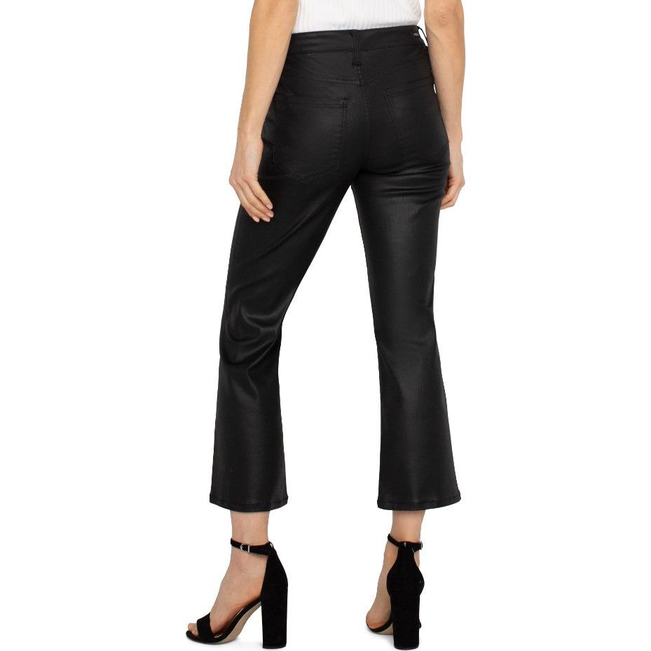 Liverpool Hannah Cropped Flare - Coated Black