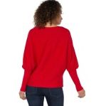 Liverpool Los Angeles Long Sleeve Boat Neck Dolman Sweater - Tango Red