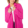 Liverpool Los Angeles Long Sleeve Open Front Sweater Coat - Deep Raspberry Pink