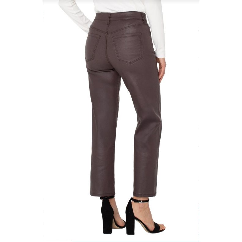 Liverpool Los Angeles Kennedy High Rise Crop Straight Pant - Raisin