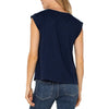 Liverpool Sleeveless Woven Knit Top - Dark Navy