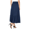 Liverpool Tiered Woven Maxi Skirt with Smocked Waistband - Dark Navy