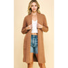 Holland Long Knitted Open Cardigan - Camel
