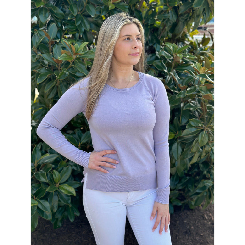 Camille Raglan Sweater - Lilac