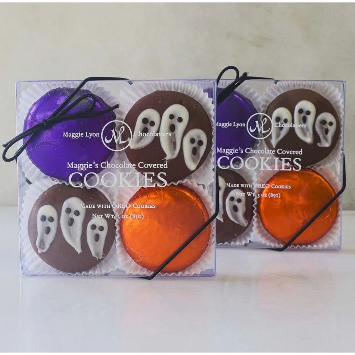 Halloween Chocolate Covered Cookies 4 Piece - Ghost