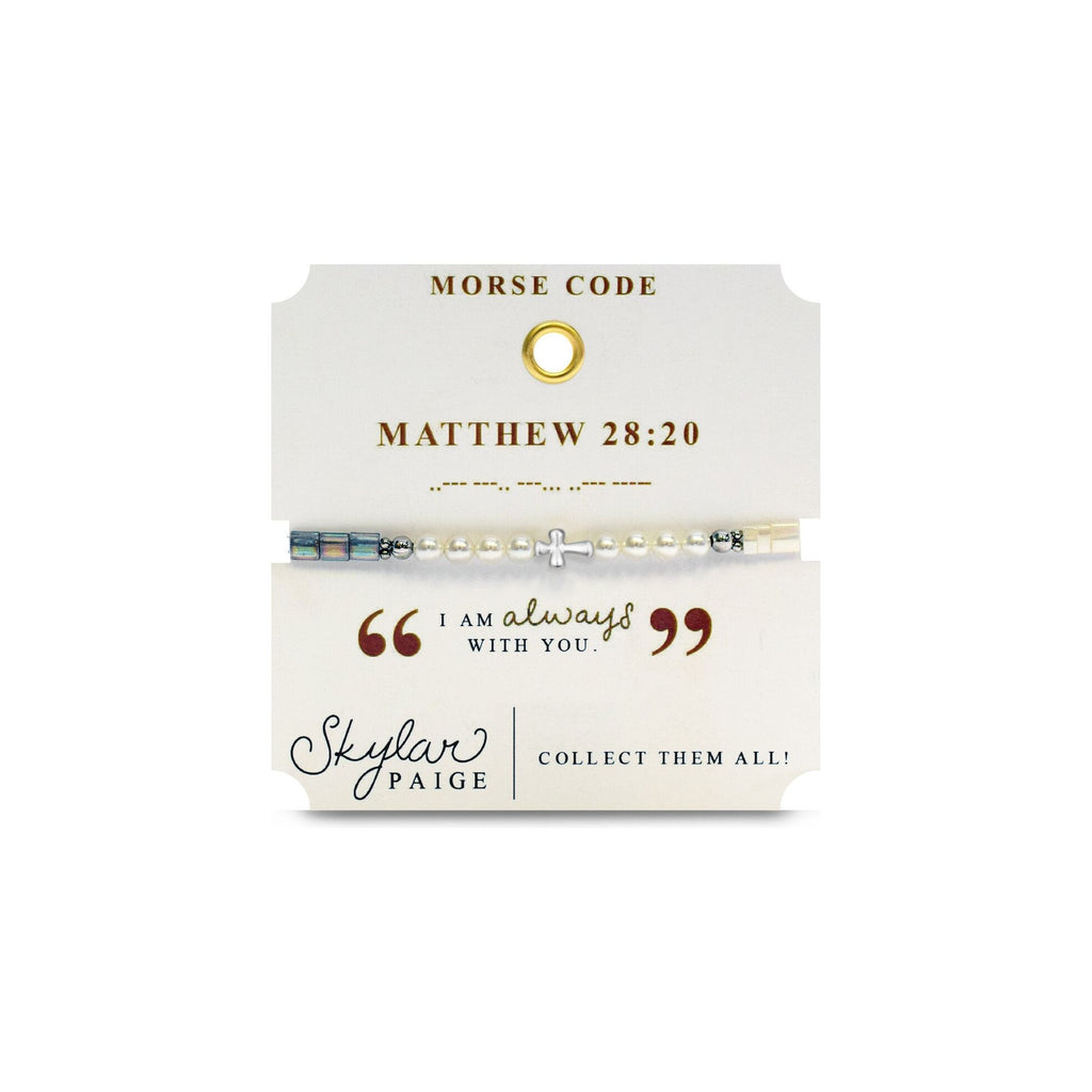 MATTHEW 28:20 - Morse Code Tila Beaded Bracelet