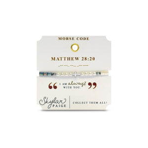 MATTHEW 28:20 - Morse Code Tila Beaded Bracelet