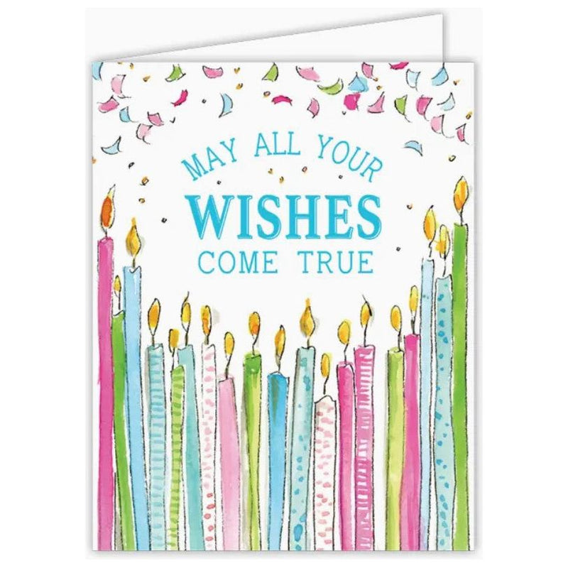 May All Your Wishes Come True Candles Confetti Greeting Card