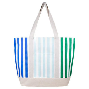 Megan Tote - White/Blue/Emerald