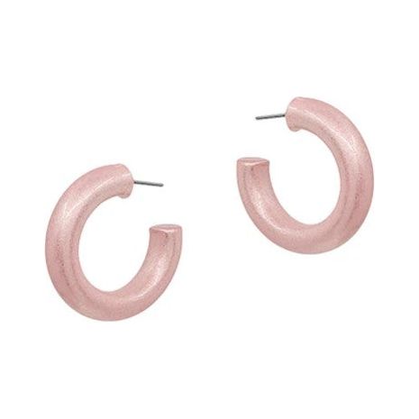 Metalic Colored Coat Hoop Earrings - Mauve