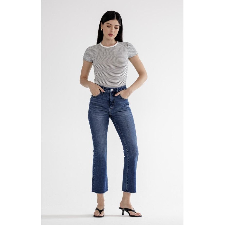 Mica High Rise Cropped Bootcut - Astros Navy