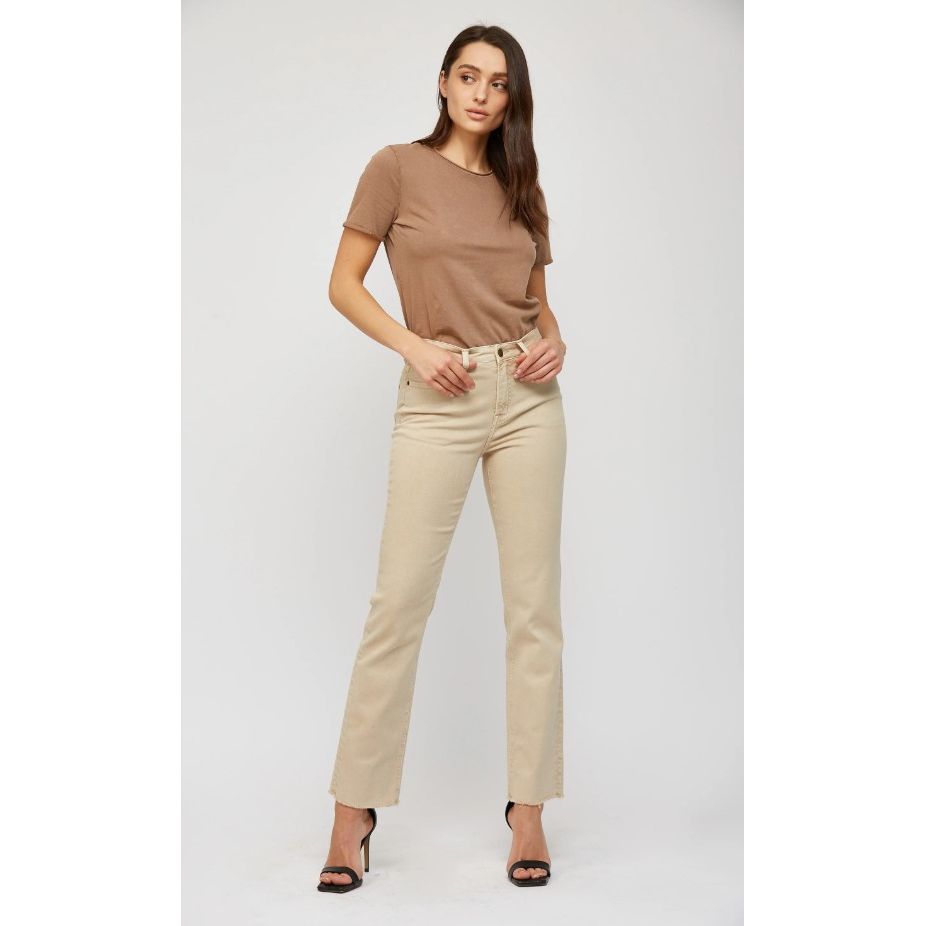 Mica High Rise Vintage Garment Dyed Straight Jeans - Light Desert
