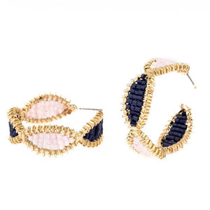 Brooke Earrings - Blush/Navy