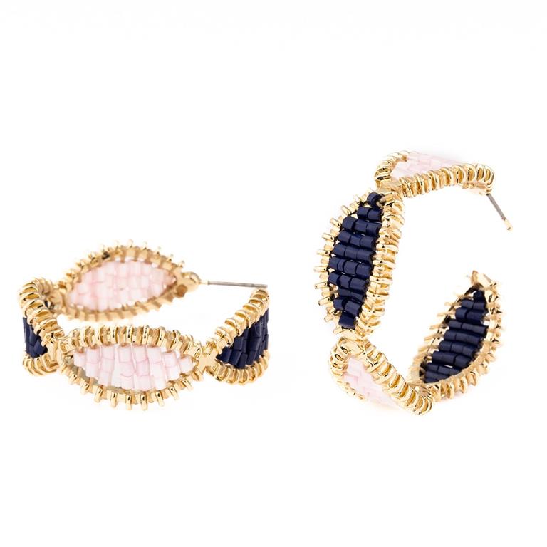 Brooke Earrings - Blush/Navy