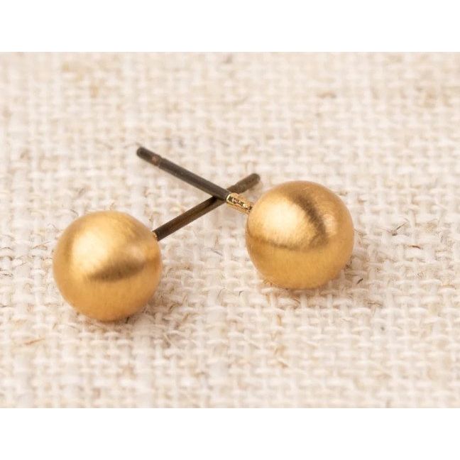 Michelle McDowell Small Grenada Earrings - Brushed Gold