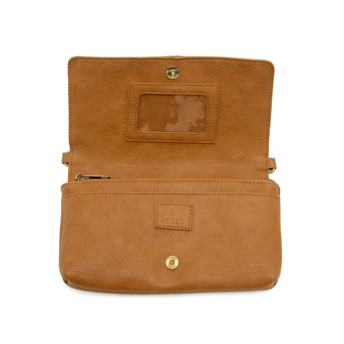 Everly Organizer Flap Crossbody - Mid Tan