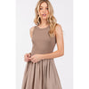 Lizzy Mix Media Tank Midi Dress - Taupe