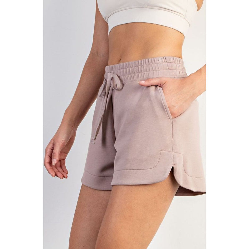 Deena Modal Scuba Tulip Shorts - Light Mocha