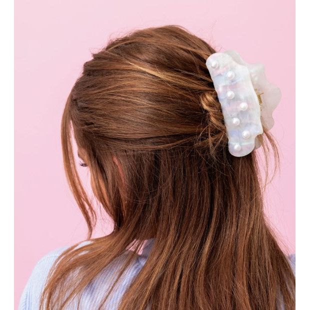 Large Claw Hair Clip - Iridescent + Pearl