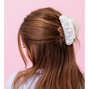 Large Claw Hair Clip - Iridescent + Pearl