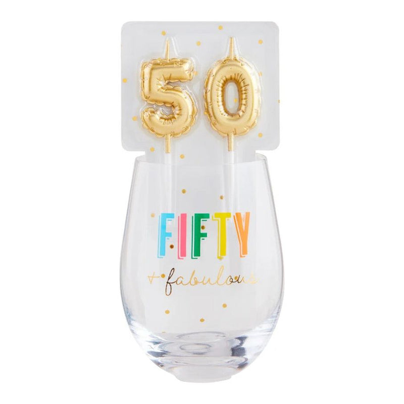 50th Birthday Wine Glass Set