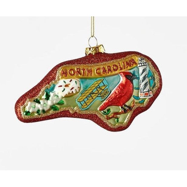 North Carolina Glass Ornament