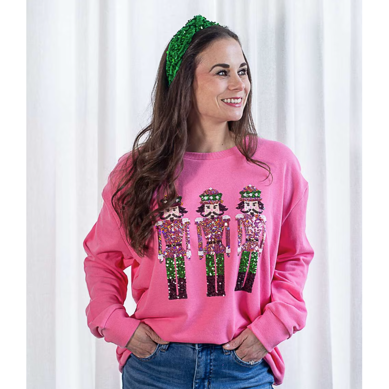 Nutcracker March Sequin Sweatshirt - Pink