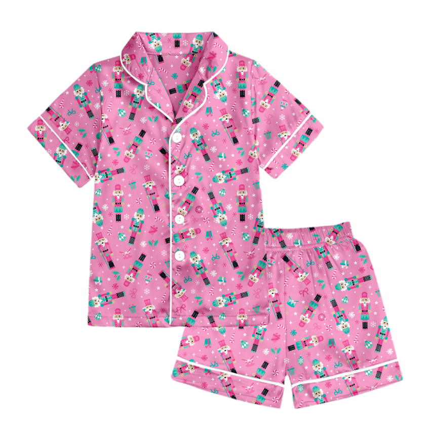 Nutcracker Lounge Short Set - Pink