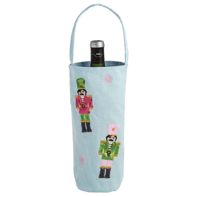 Nutcracker Sequin Wine Bag